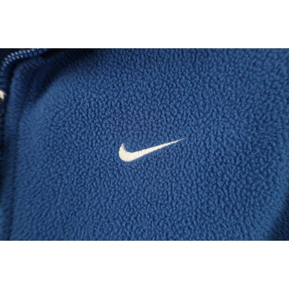 Vintage 90s Nike Womens Medium Travis Scott Mini Swoosh Fleece Vest Jacket Blue - Picture 4 of 14